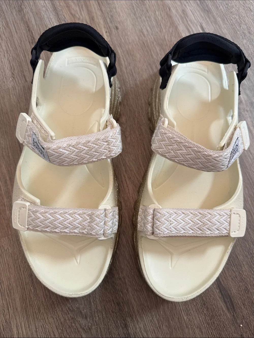 NWOT Lanvin x Suicoke WAKE CURB Sandals Gold Glitter Men’s Size 12 EU 45
